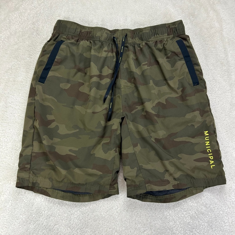 Municipal Sport Utility Shorts Camo Mens M Green Pockets Drawstring Lightweight